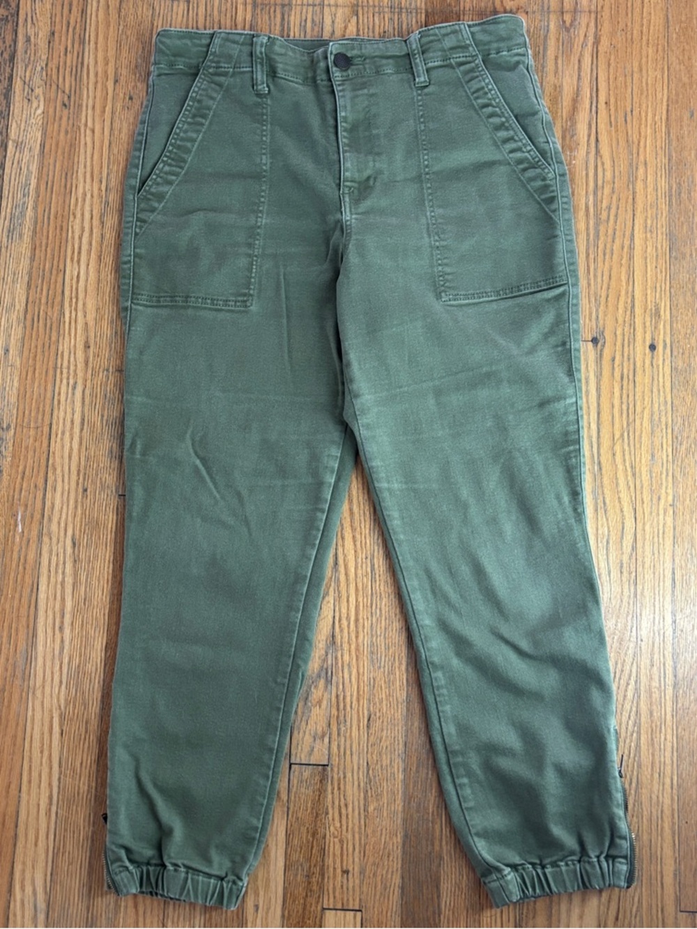 CAbi Olive Green Ankle Utility Pants